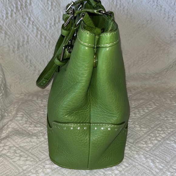 Coach Spring Green Leather Satchel Bag - Picture 5 of 13